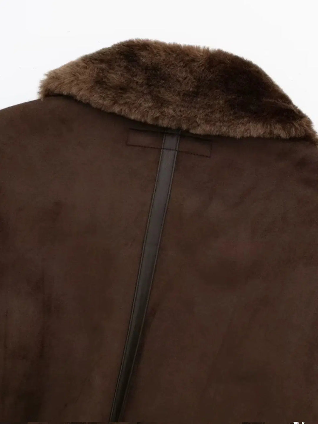 Faux Fur Collar Zip-Up Coat