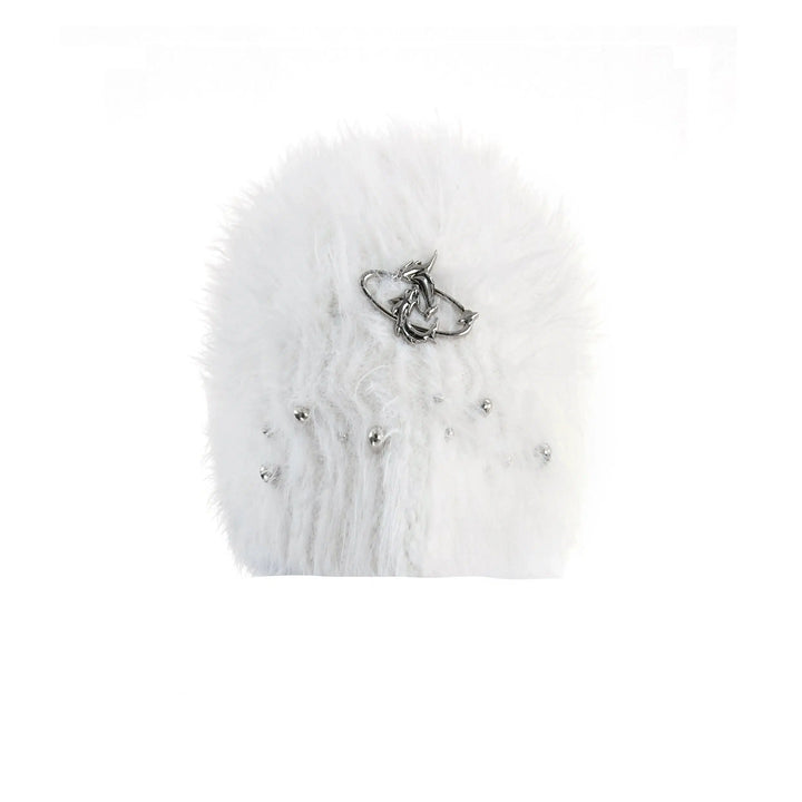 Faux Fur Hat with Pearls