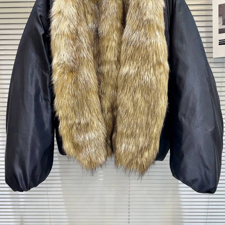 Faux Fur Lined Bomber Jacket