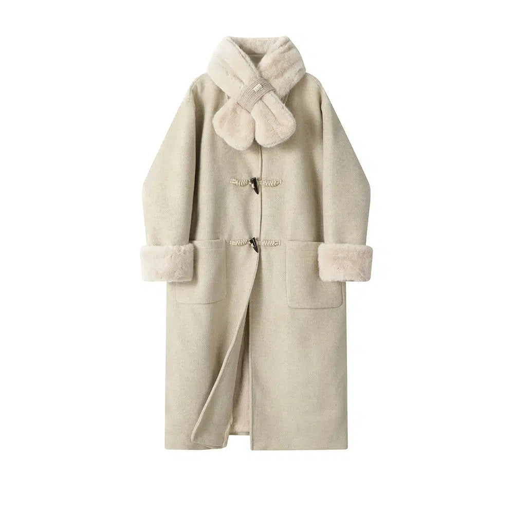 Faux Fur Trim Wool Coat