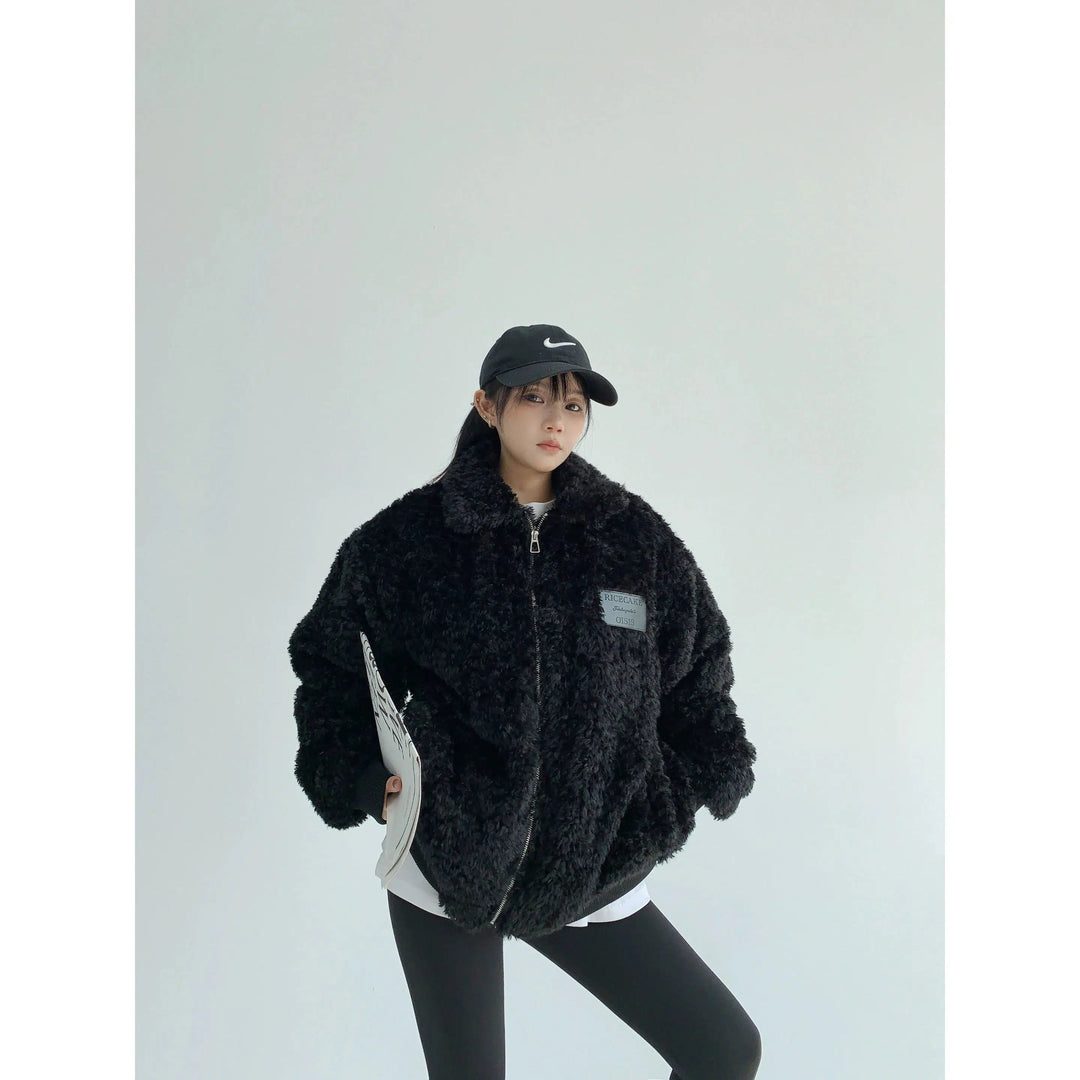 Faux Fur Zip-Up Coat