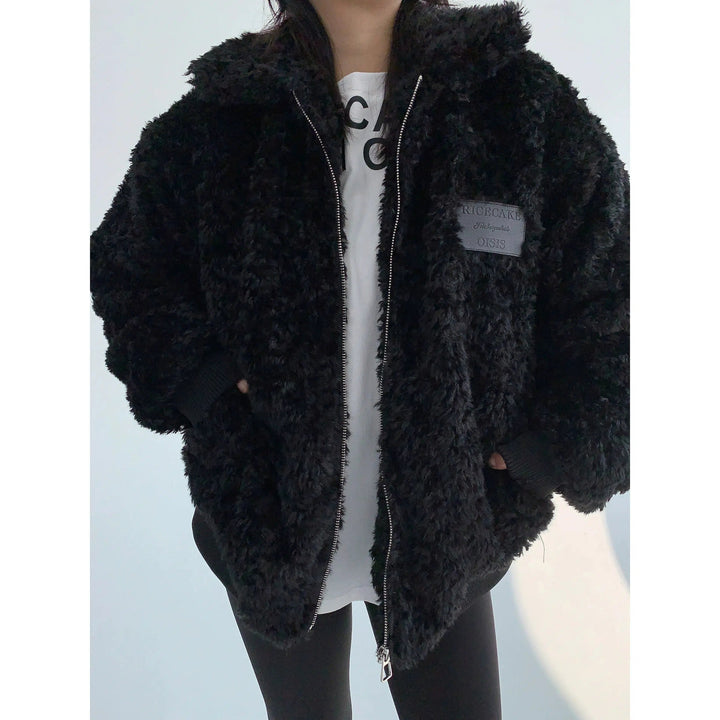 Faux Fur Zip-Up Coat