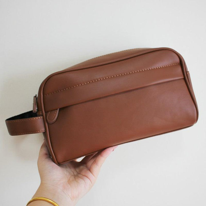 Faux Leather Clutch Cosmetic Bag