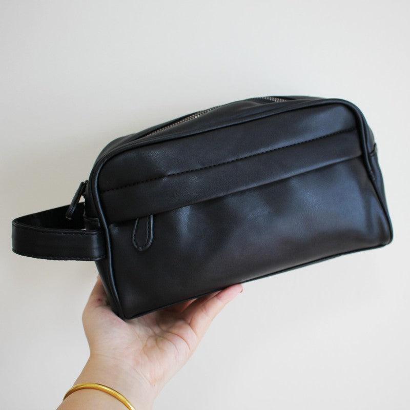 Faux Leather Clutch Cosmetic Bag