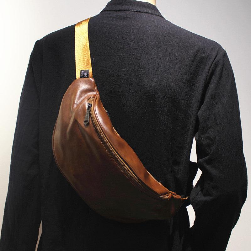 Faux Leather Crossbody Chest Bag