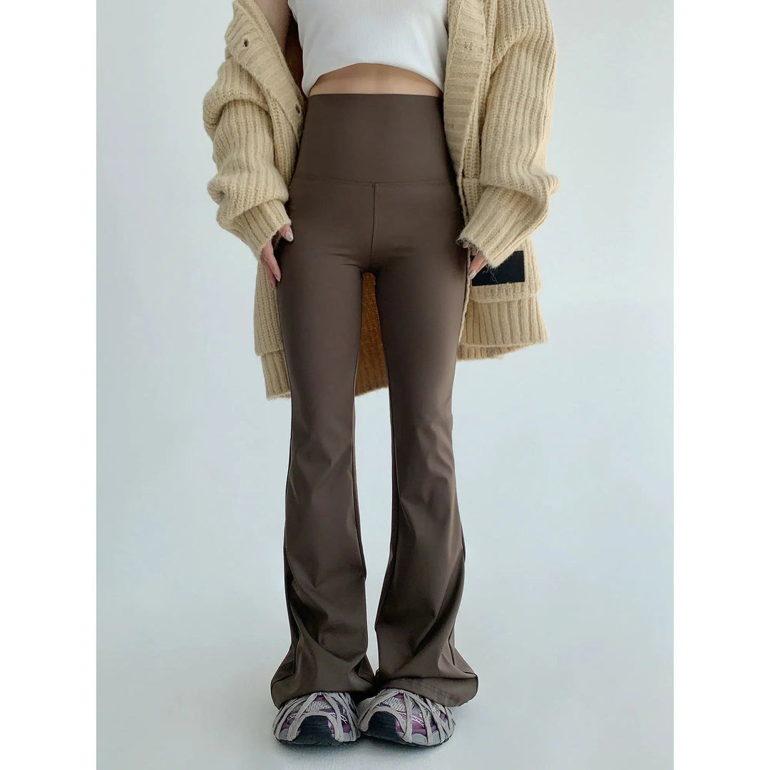 Flared High-Waist Casual Pants