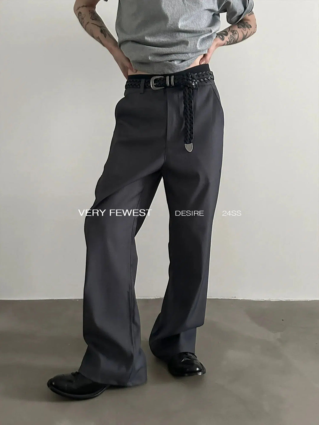 Flared Wide-Leg Mopping Pants