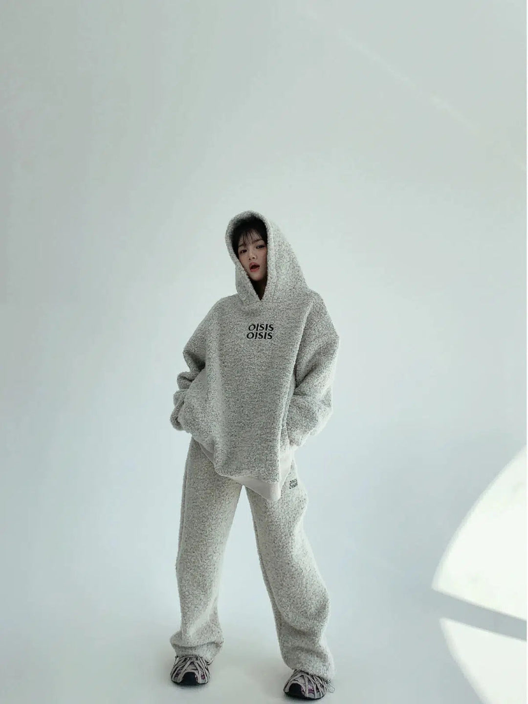 Fleece Hoodie Drawstring Pants Set