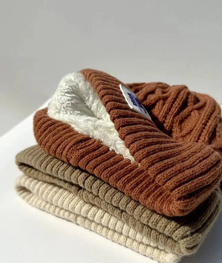 Fleece Lining Knit Beanie