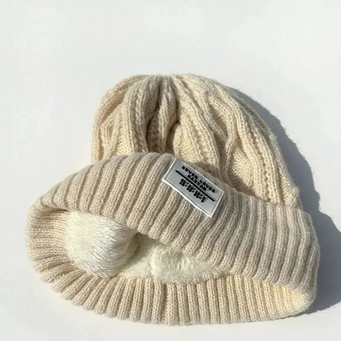 Fleece Lining Knit Beanie