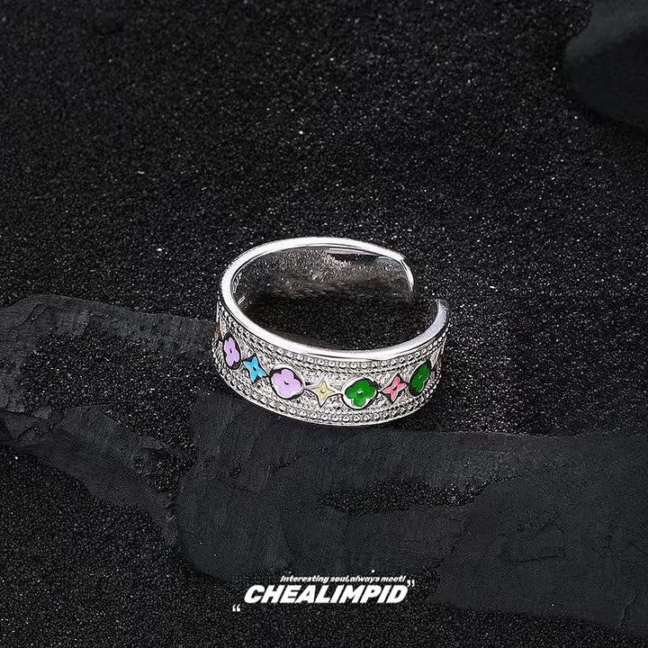 Floral Design Adjustable Ring