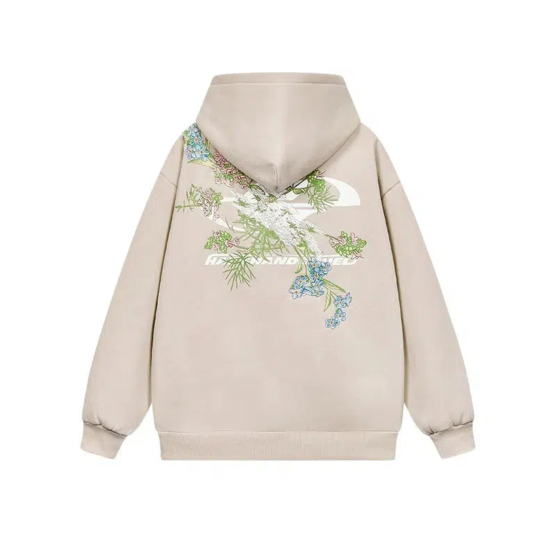 Floral Embroidered Logo Hoodie