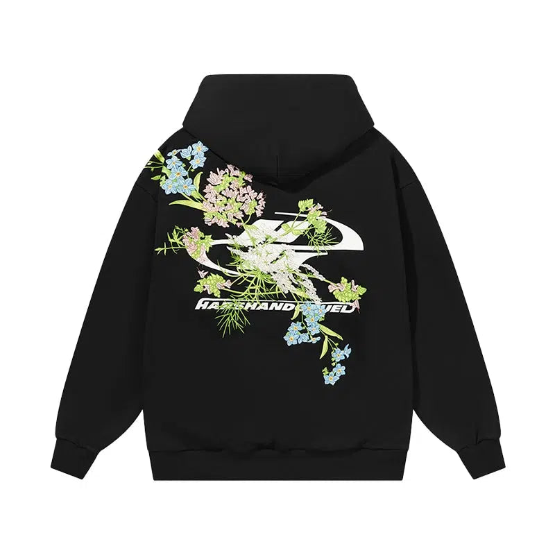 Floral Embroidered Logo Hoodie