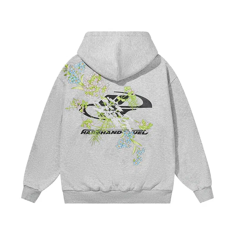 Floral Embroidered Logo Hoodie