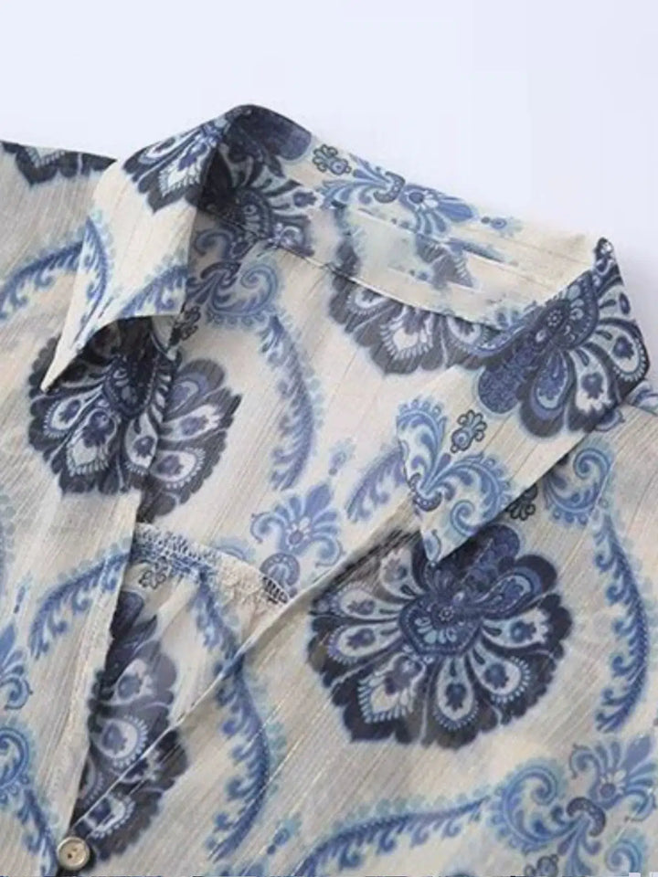 Floral Pattern Button-Up Shirt