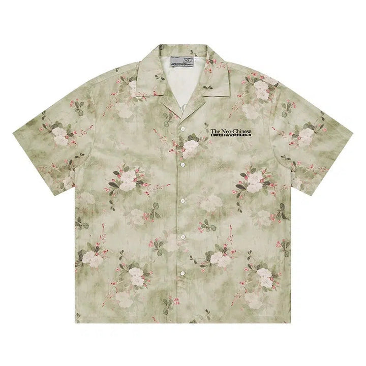 Floral Print Cuban Collar Shirt