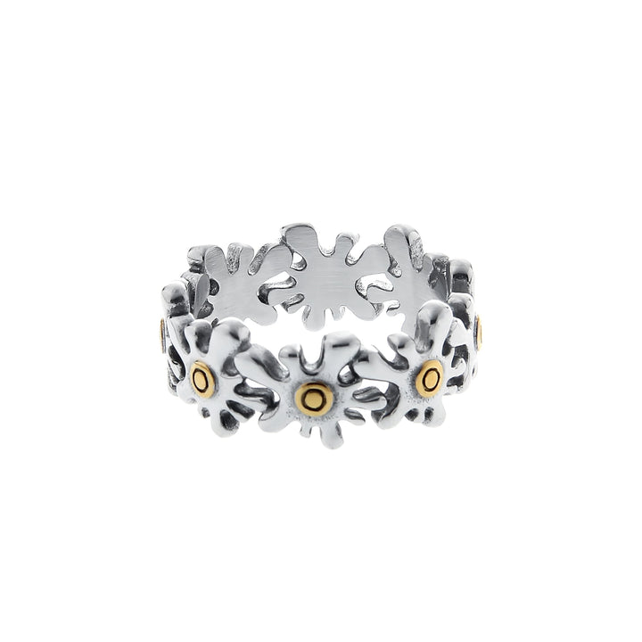 Flower Stitching Titanium Steel Ring