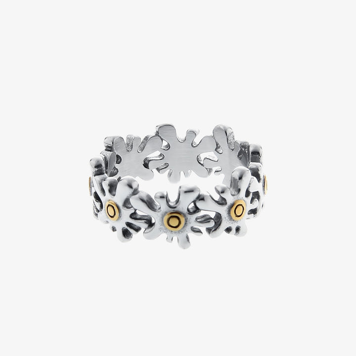 Flower Stitching Titanium Steel Ring