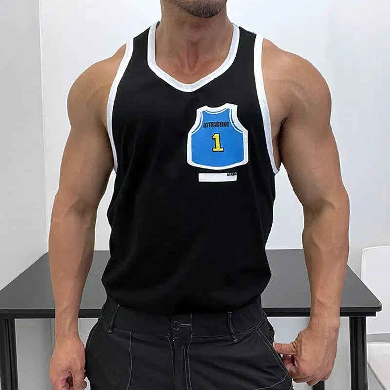 Foam Printing Slim Fit Vest