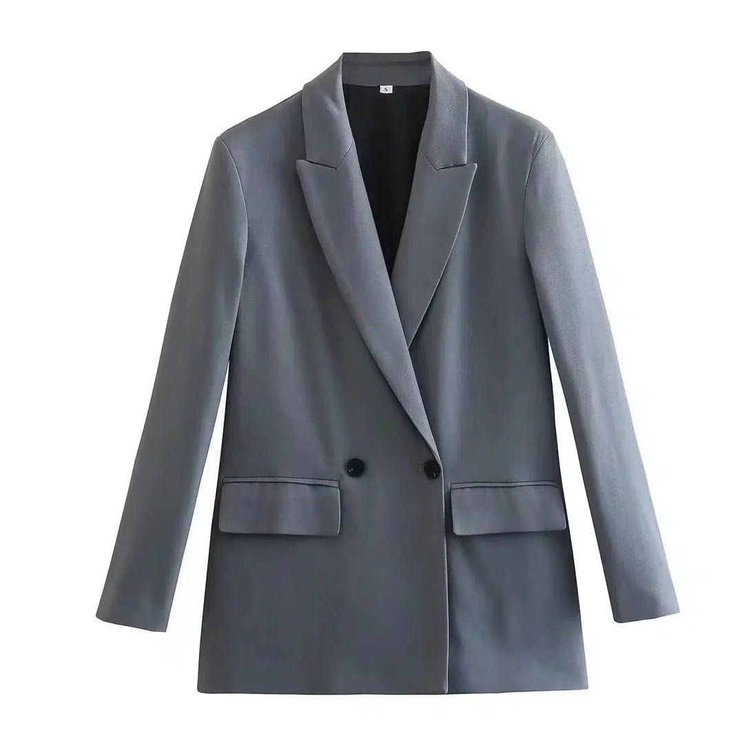 Formal Double-Breasted Blazer Jacket