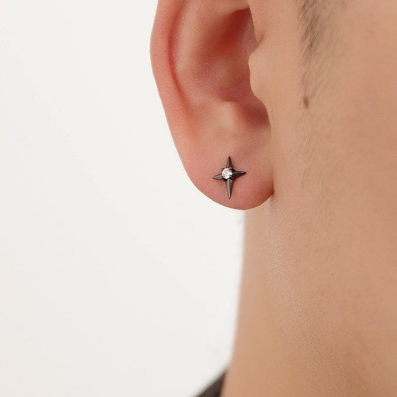 Four Pointed Star Stud Earrings