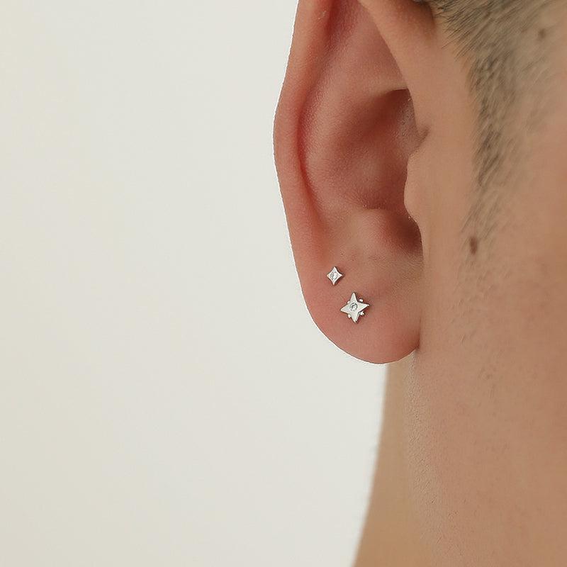 Four-Pointed Stars Ear Studs