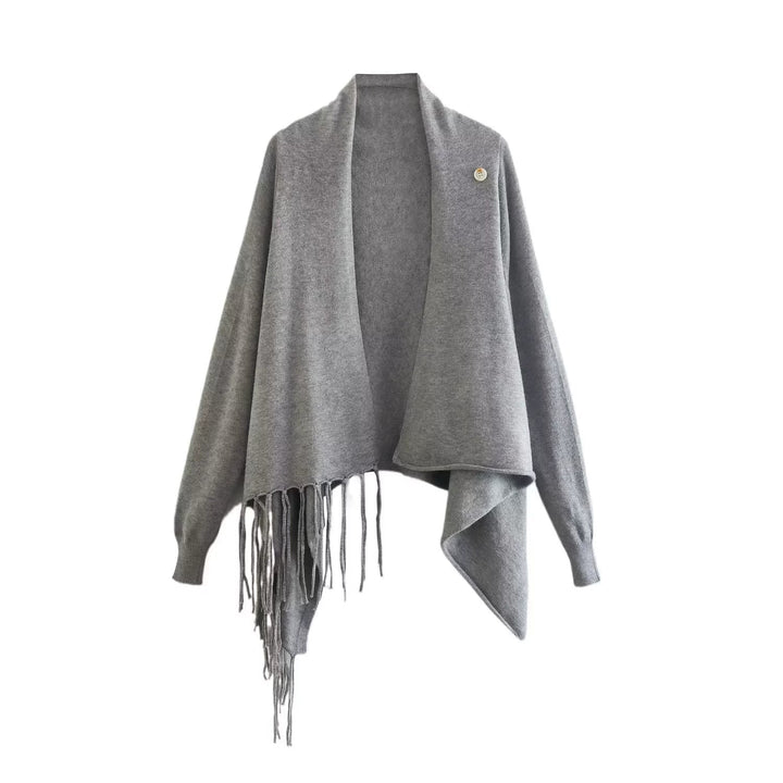 Fringe Hem Knit Cardigan Sweater