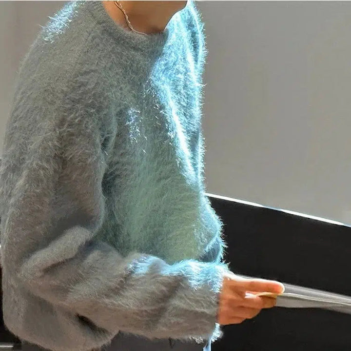 Furry Round Neck Sweater