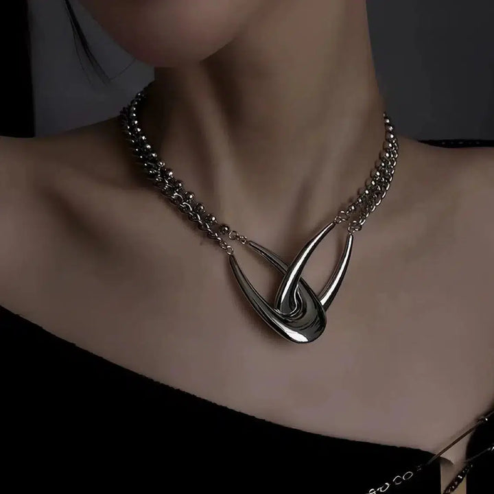 Geometric Cyberpunk Metal Necklace