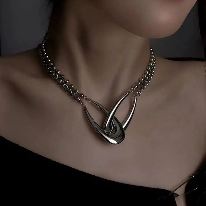 Geometric Cyberpunk Metal Necklace