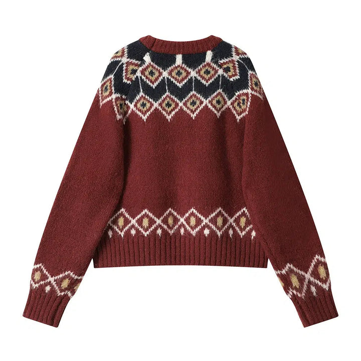 Geometric Pattern Knit Sweatshirt