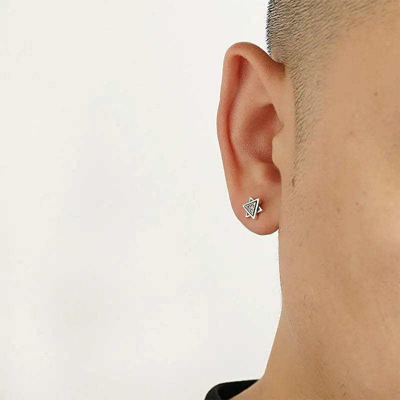 Geometric Triangle Stud Earrings