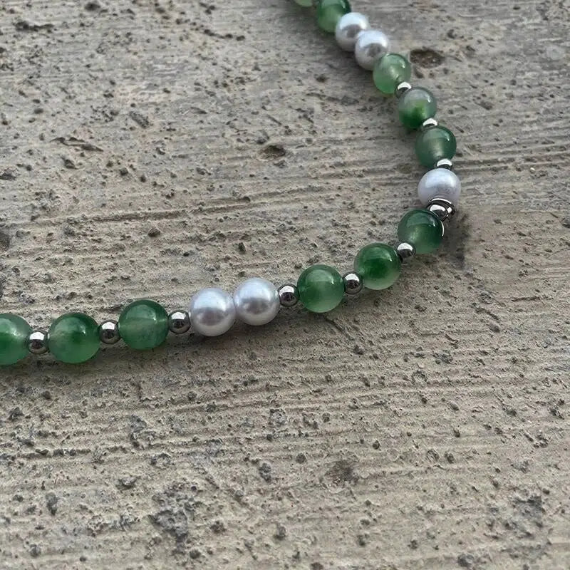 Glass and Pearl Beaded Necklace