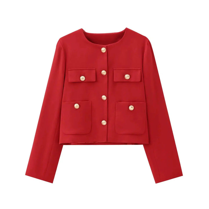 Gold Buttons Pocket Coat