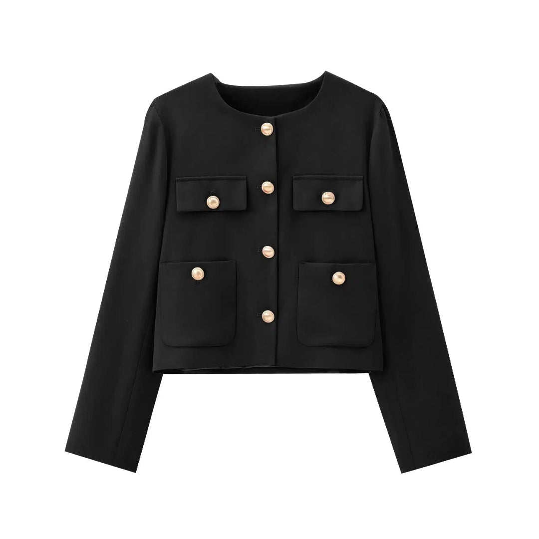 Gold Buttons Pocket Coat