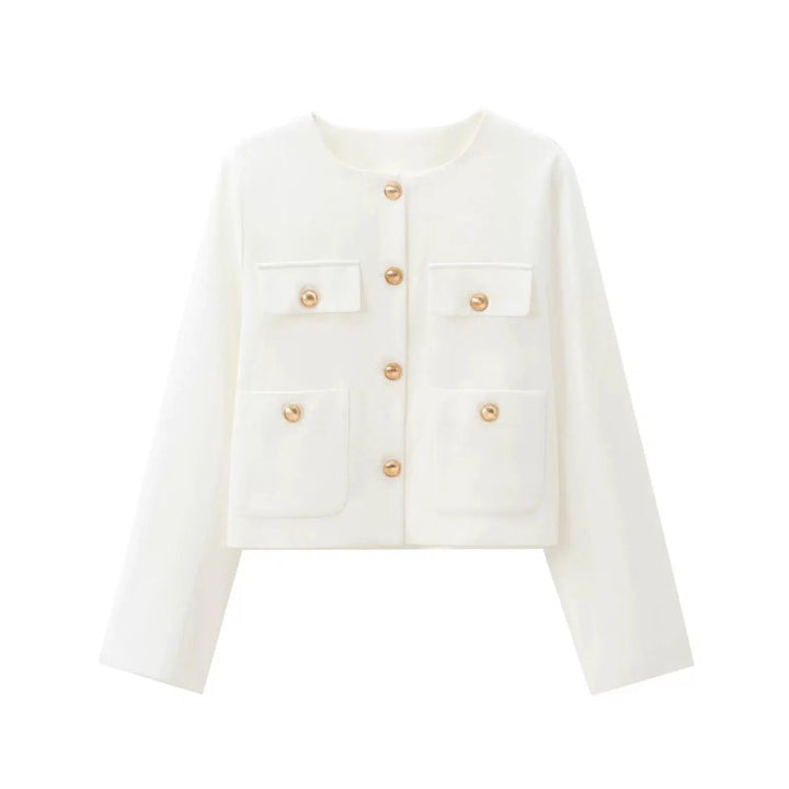 Gold Buttons Pocket Coat