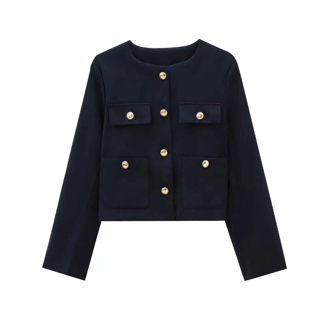 Gold Buttons Pocket Coat