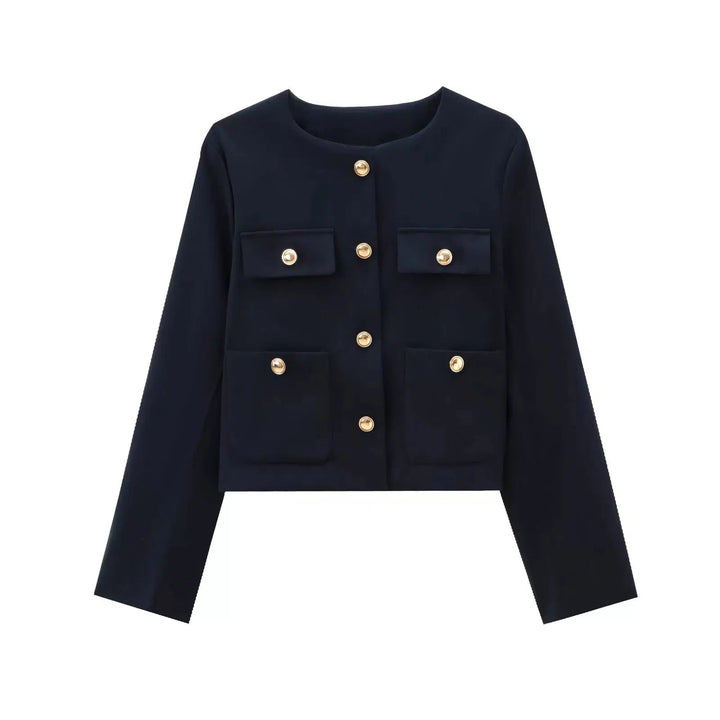 Gold Buttons Pocket Coat