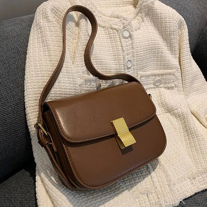 Gold Lock Small Square Shoulder Bag