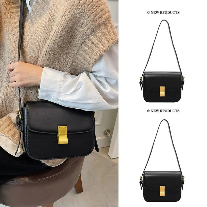 Gold Lock Small Square Shoulder Bag