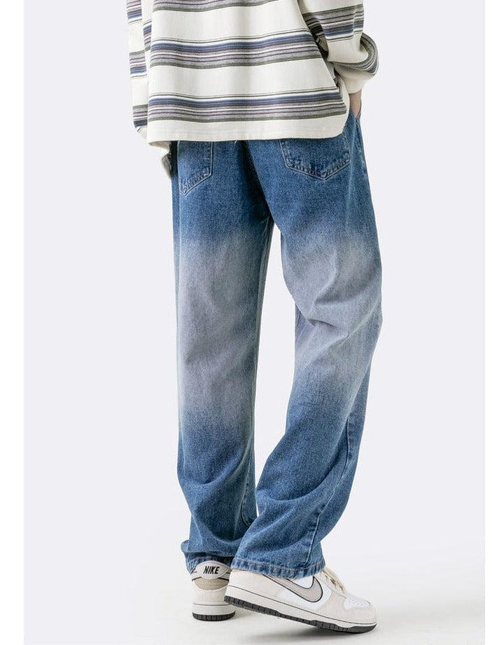 Gradient Elastic Waist Drawstring Jeans