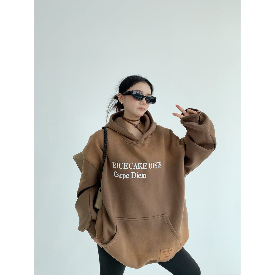 Gradient Embroidery Hooded Sweatshirt