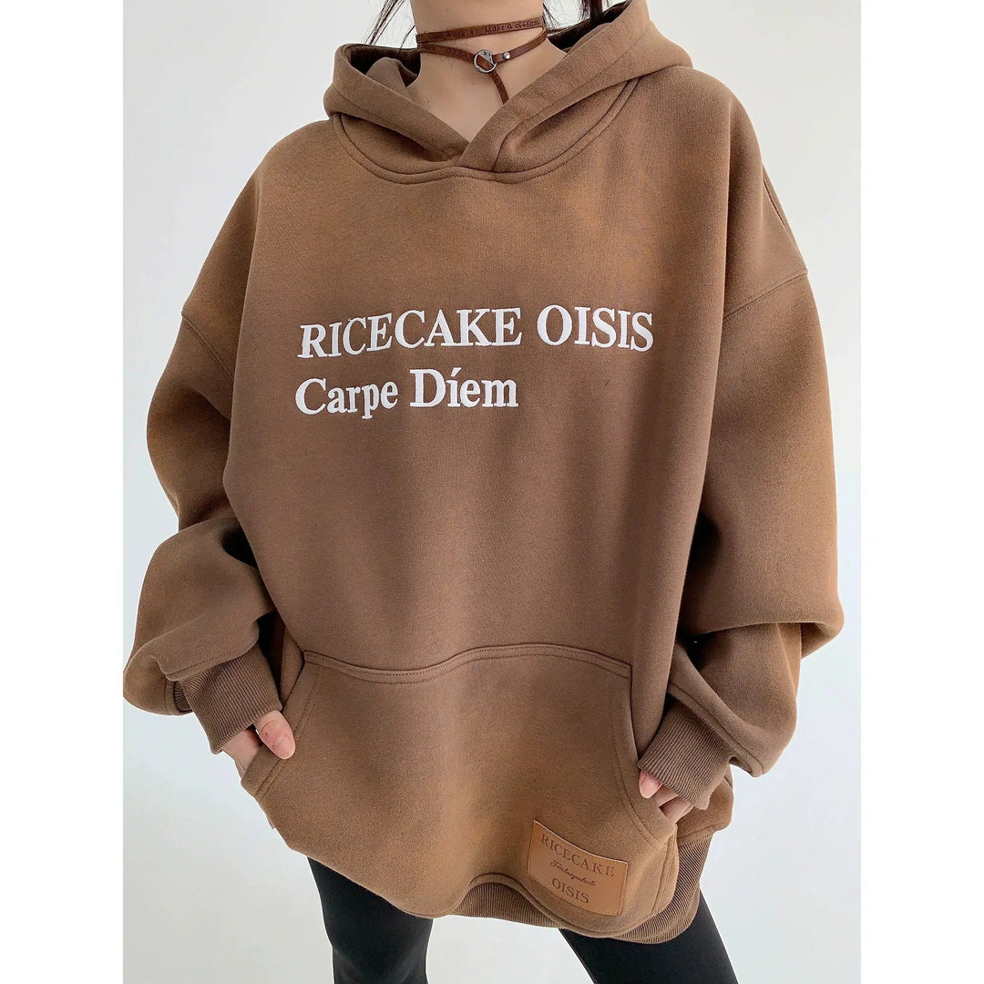 Gradient Embroidery Hooded Sweatshirt