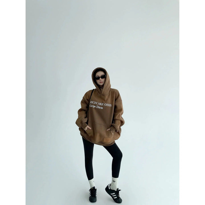 Gradient Embroidery Hooded Sweatshirt