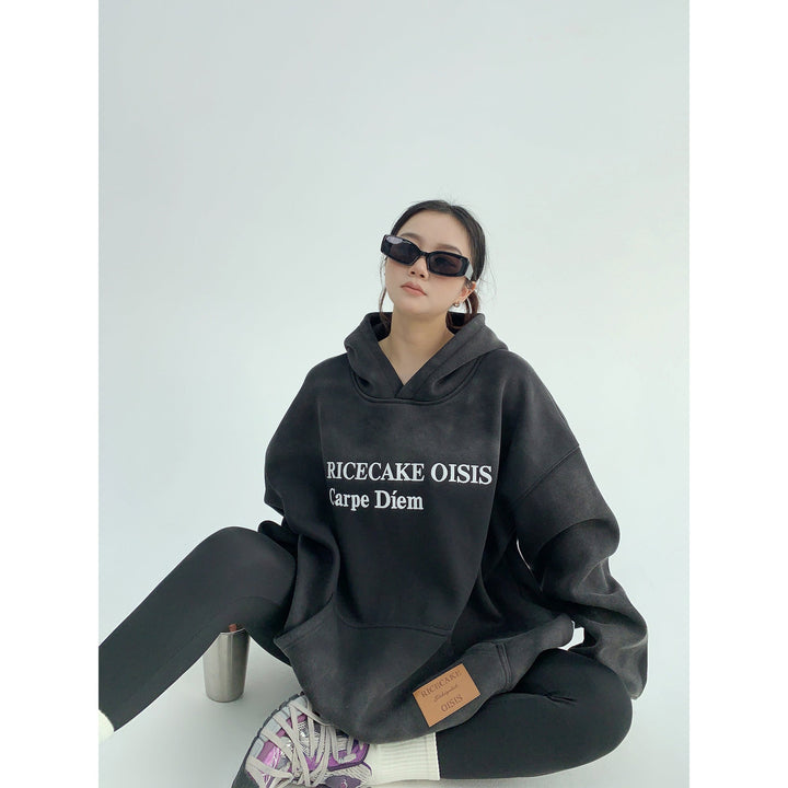 Gradient Embroidery Hooded Sweatshirt