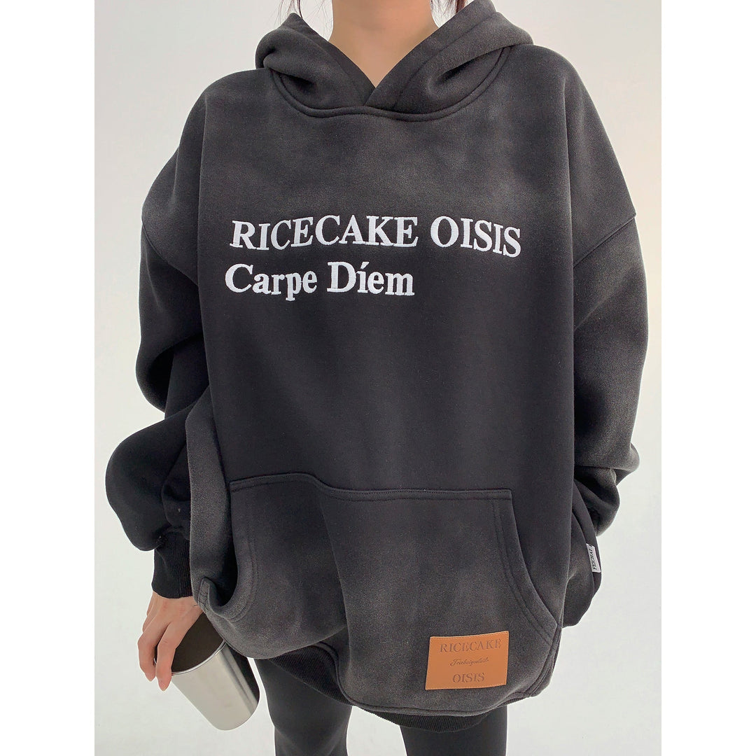 Gradient Embroidery Hooded Sweatshirt