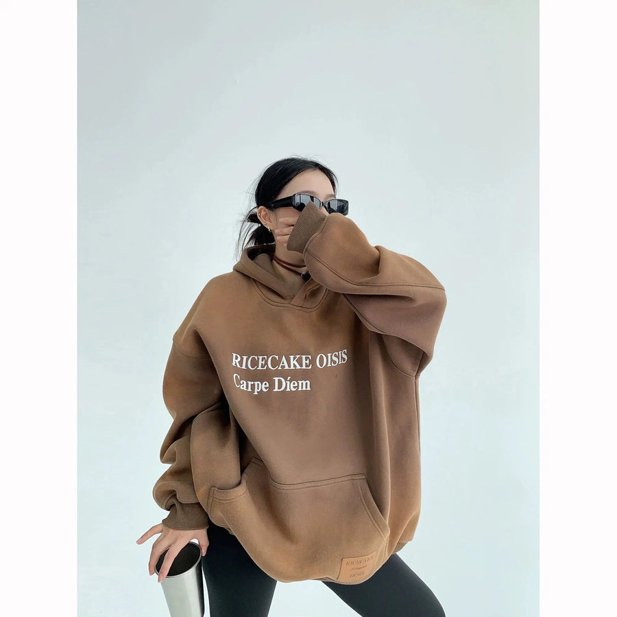 Gradient Embroidery Hooded Sweatshirt