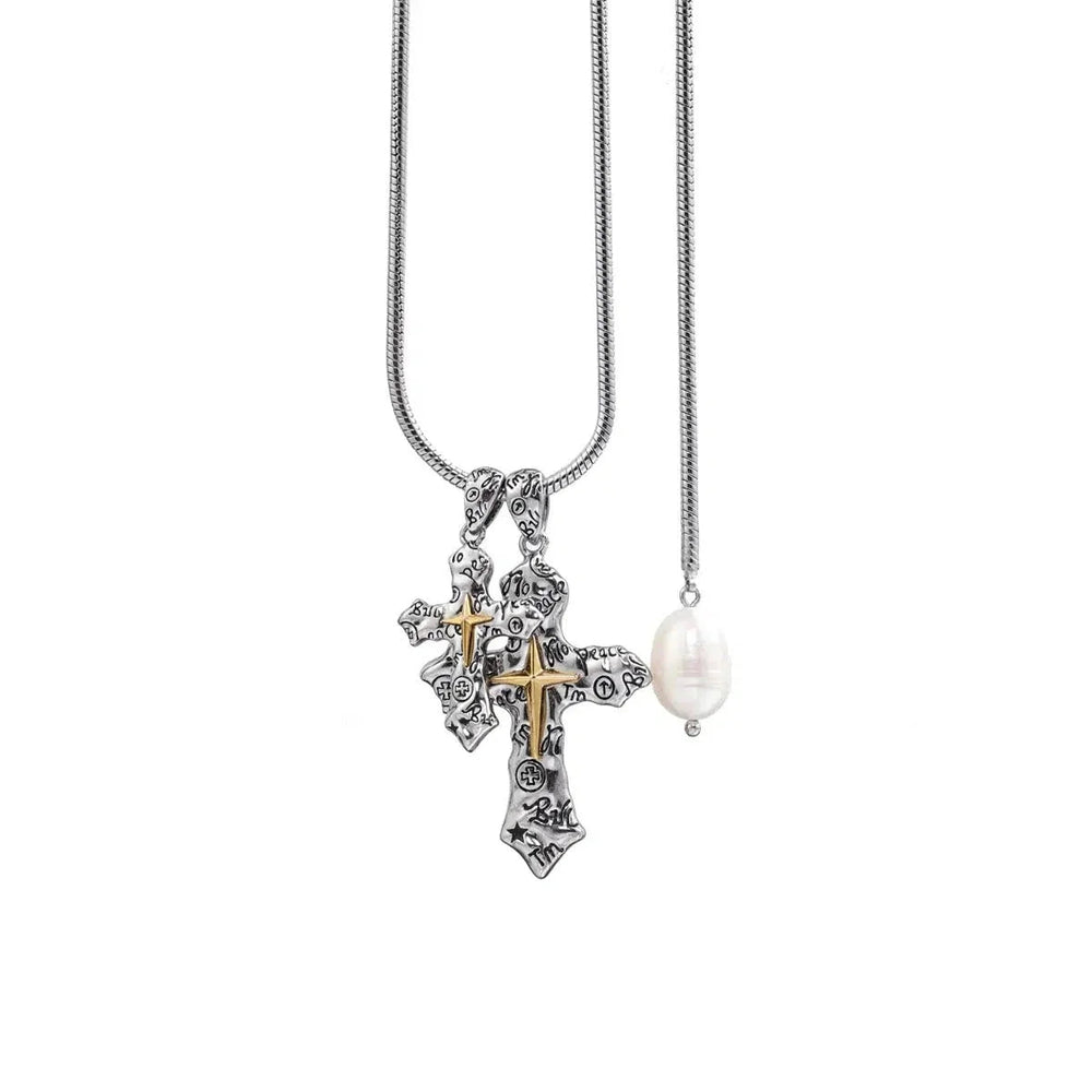 Graffiti Cross Necklace