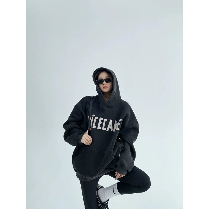 Graphic Front Pocket Oversized Hoodie