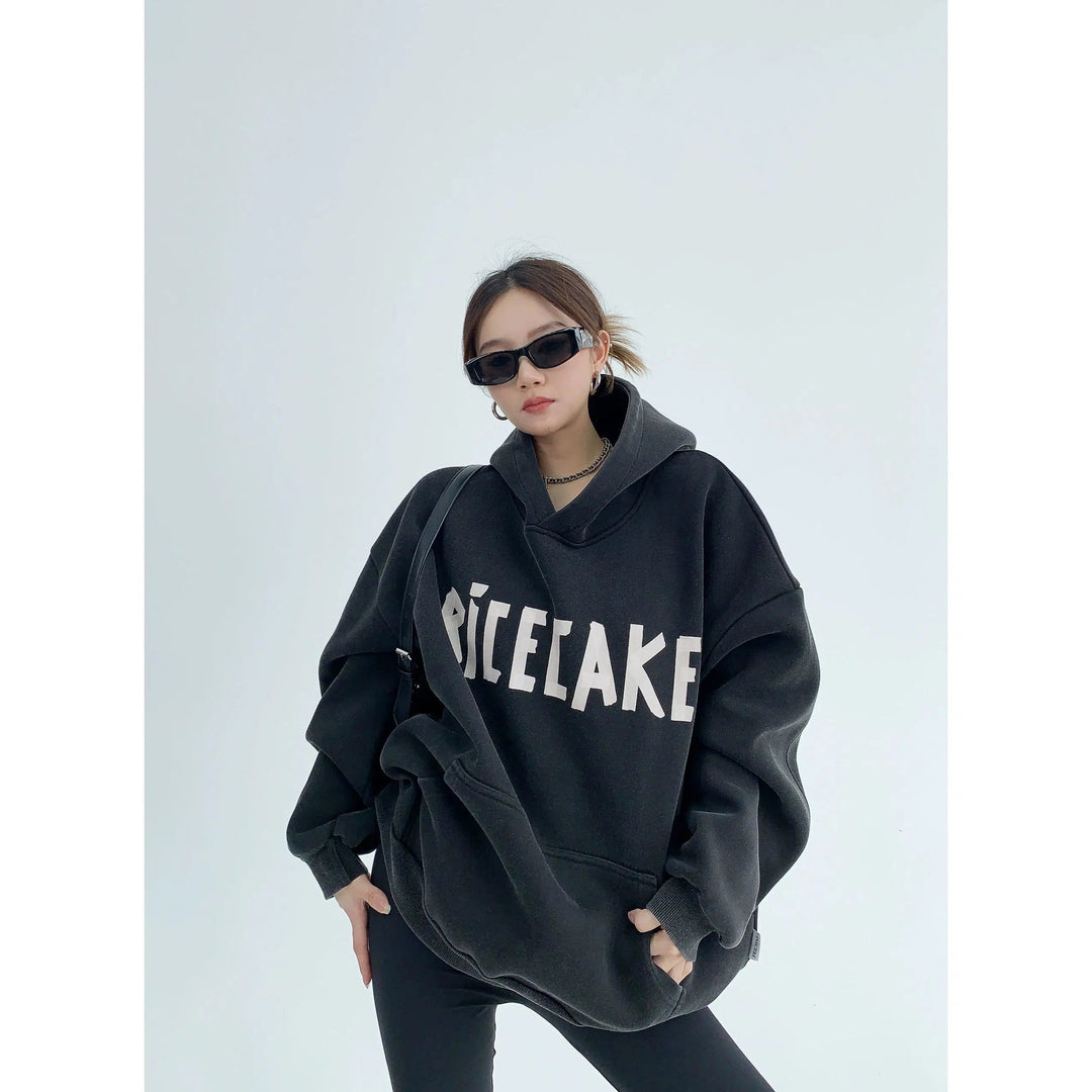 Graphic Front Pocket Oversized Hoodie